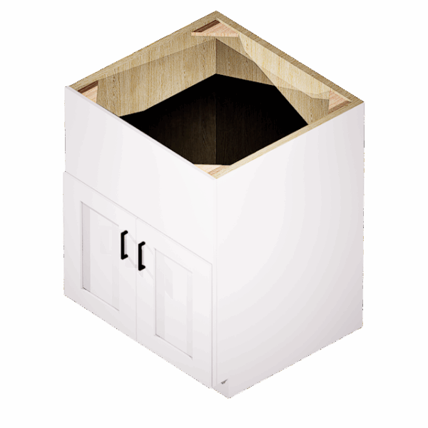 Kraftsman Cabinetry Farm Sink Base 2 Door Summit White Shaker