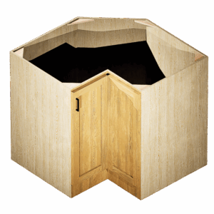 Kraftsman Cabinetry Lazy Susan Corner Base 2 Door Hickory Shaker