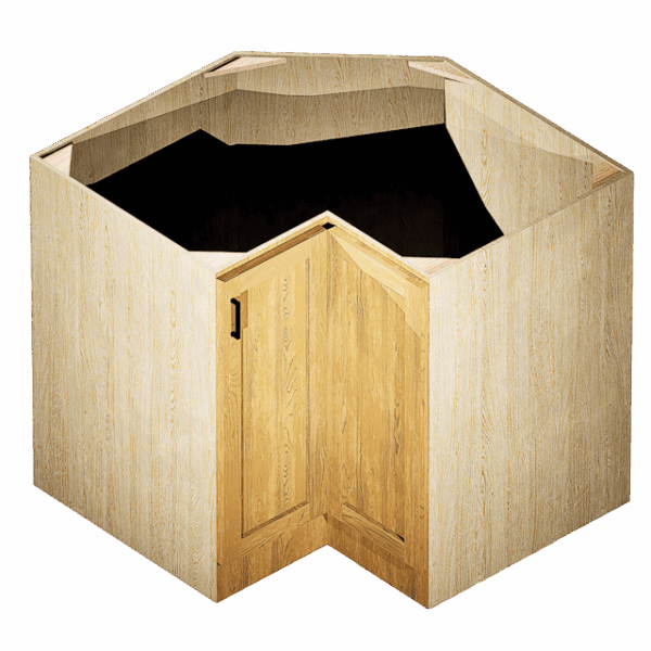 Kraftsman Cabinetry Lazy Susan Corner Base 2 Door Hickory Shaker
