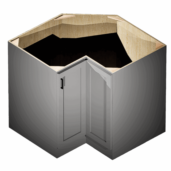 Kraftsman Cabinetry Lazy Susan Corner Base 2 Door Summit Platinum Shaker