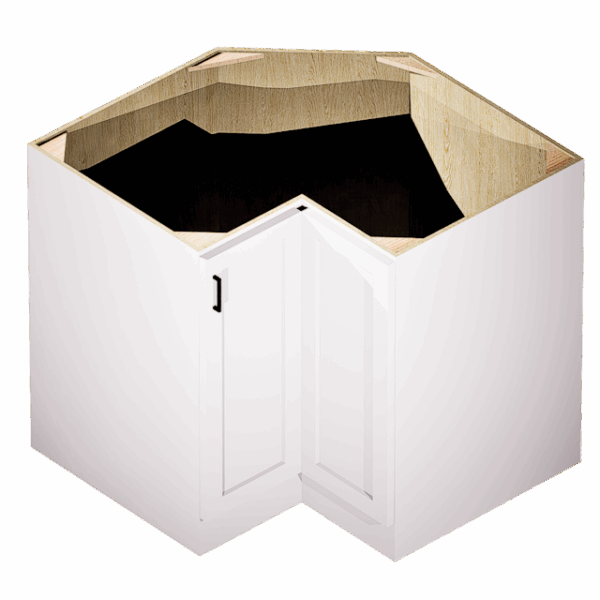Kraftsman Cabinetry Lazy Susan Corner Base 2 Door Summit White Shaker