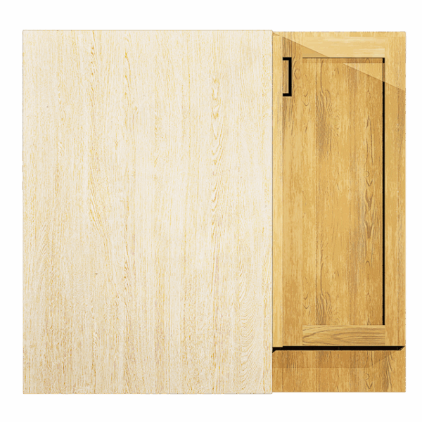 Lazy Susan Corner Base 2 Door Hickory Shaker - Image 2