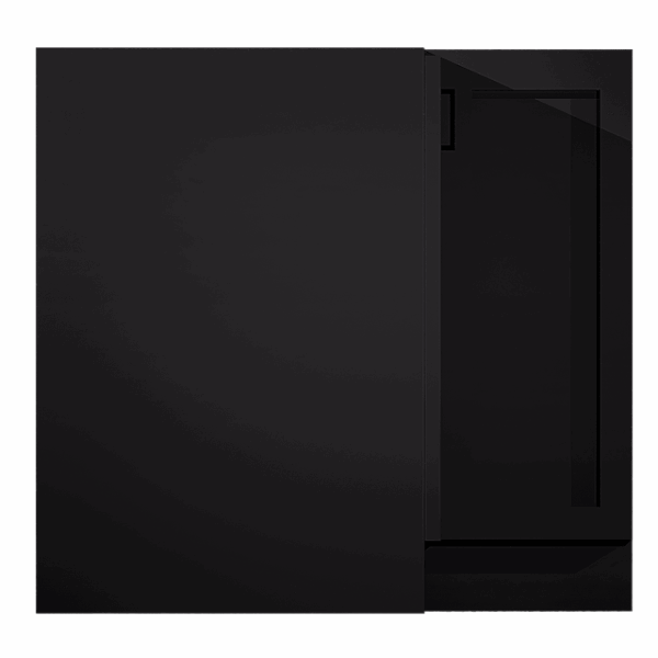 Lazy Susan Corner Base 2 Door Modern Black Shaker - Image 2