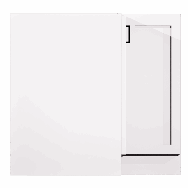 Lazy Susan Corner Base 2 Door Summit White Shaker - Image 2