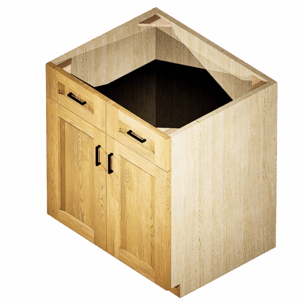 Kraftsman Cabinetry Sink Base 2 Front 2 Door Hickory Shaker