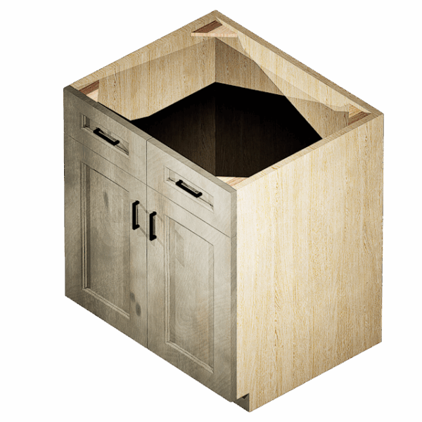 Kraftsman Cabinetry Sink Base 2 Front 2 Door Winchester Grey