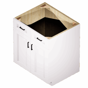 Kraftsman Cabinetry Sink Base 2 Front 2 Door Summit White Shaker