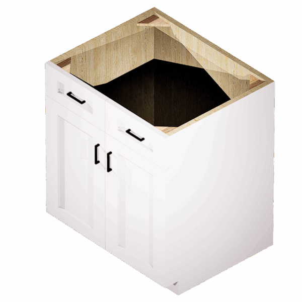Kraftsman Cabinetry Sink Base 2 Front 2 Door Summit White Shaker