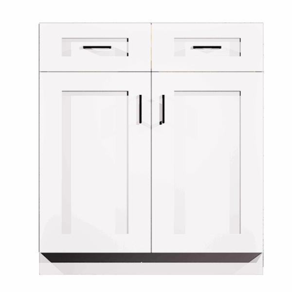 Sink Base 2 Front 2 Door Summit White Shaker - Image 2
